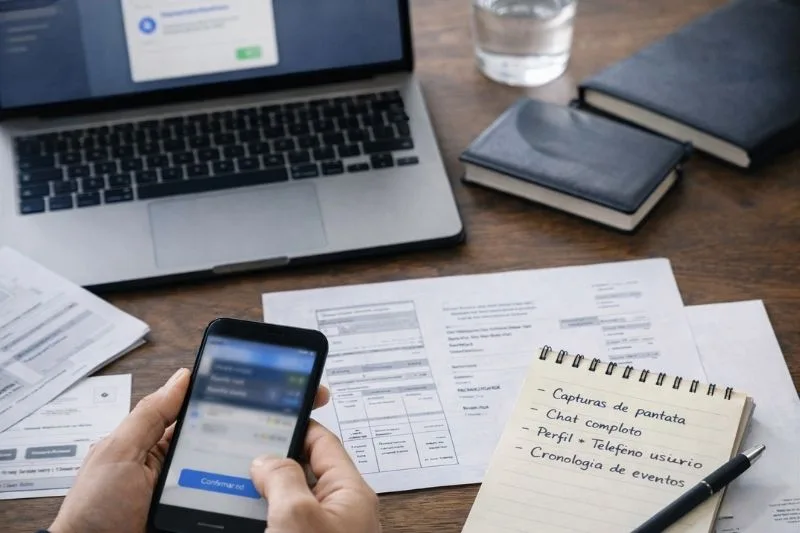 Escritorio con móvil y documentación para Bizum inverso qué hacer tras el fraude