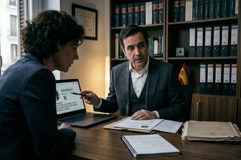 Cliente con abogado penalista urgente por suplantación de identidad en redes sociales