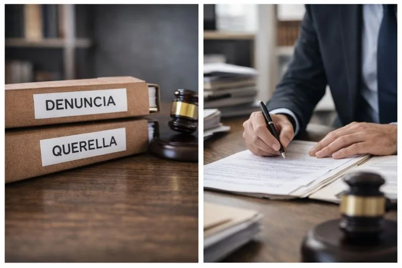 Expedientes legales para ilustrar la diferencia entre denuncia y querella en España