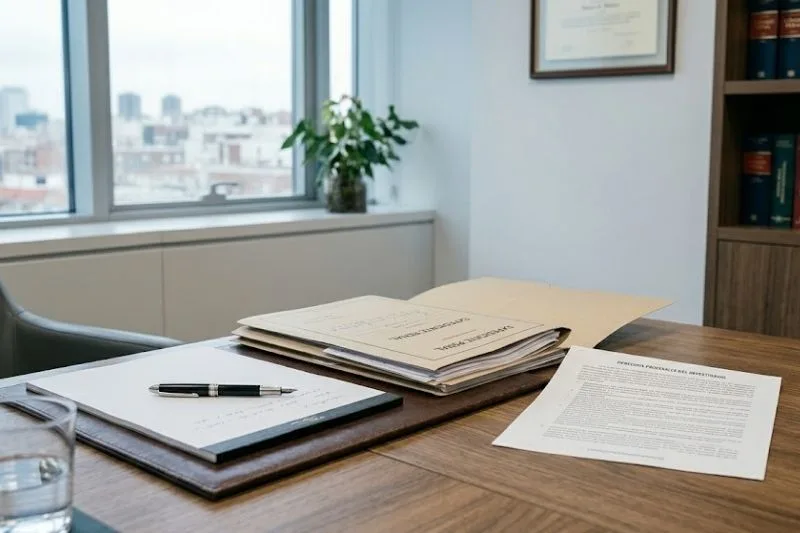 expediente y documentación para decidir guardar silencio en un proceso penal