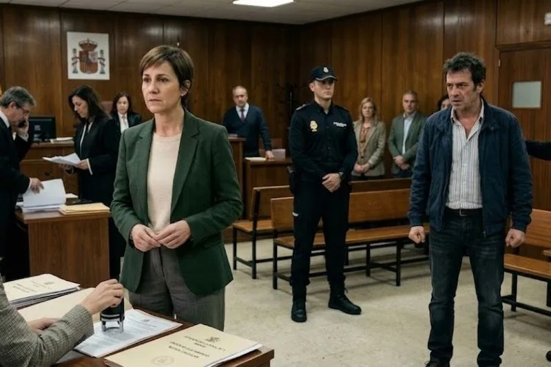 Abogado revisando una resolución judicial sobre prohibición de acercamiento y comunicación