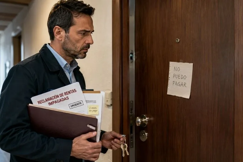 Propietario ante una vivienda cuyo inquilino no paga alquiler