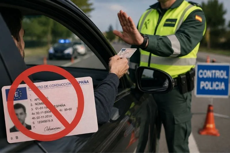 Conducir sin carnet delito en un control policial de tráfico con permiso de conducción no válido