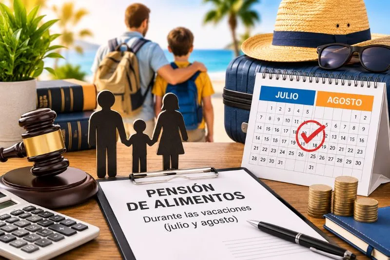 pension alimentos vacaciones julio agosto - Inicio Pensión de alimentos en vacaciones con calendario de julio y agosto y elementos de derecho de familia