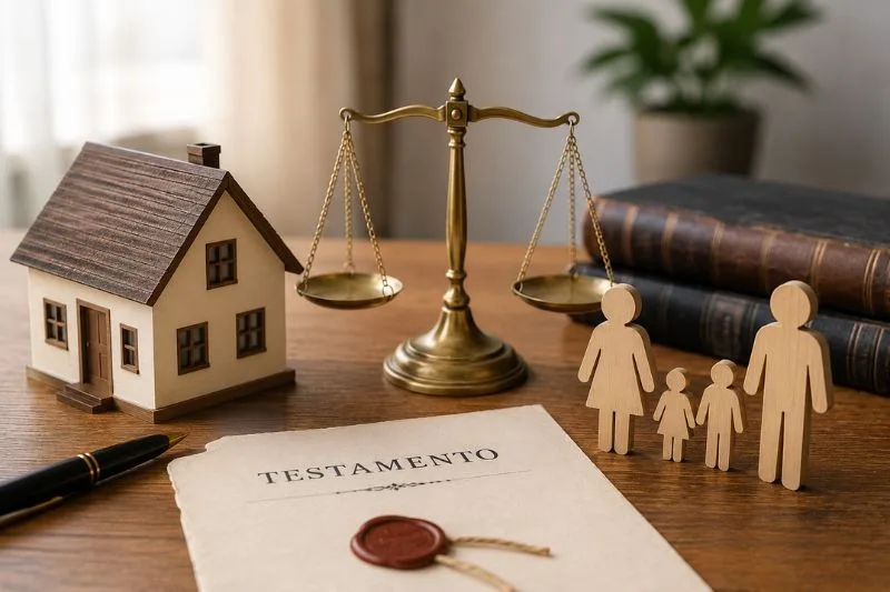Usufructo viudal en una herencia con vivienda familiar, testamento y herederos