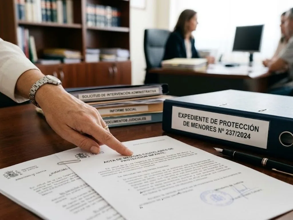 Violencia contra menores con medidas de protección legal y apoyo profesional