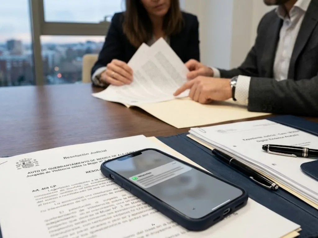 Quebrantamiento de orden de alejamiento por WhatsApp y redes sociales